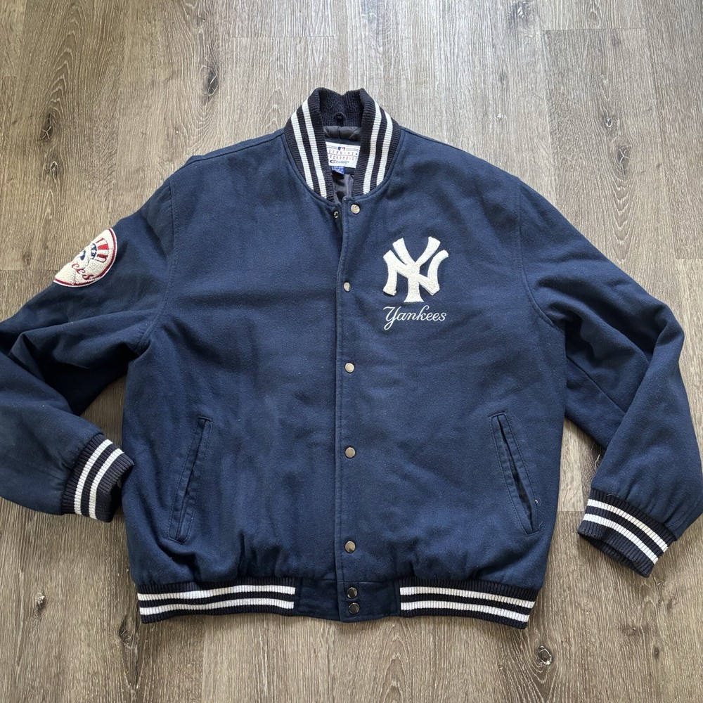 Vtg NY Yankees 2XL MLB Genuine Merchandise G-III Carl Banks Wool Varsity Jacket