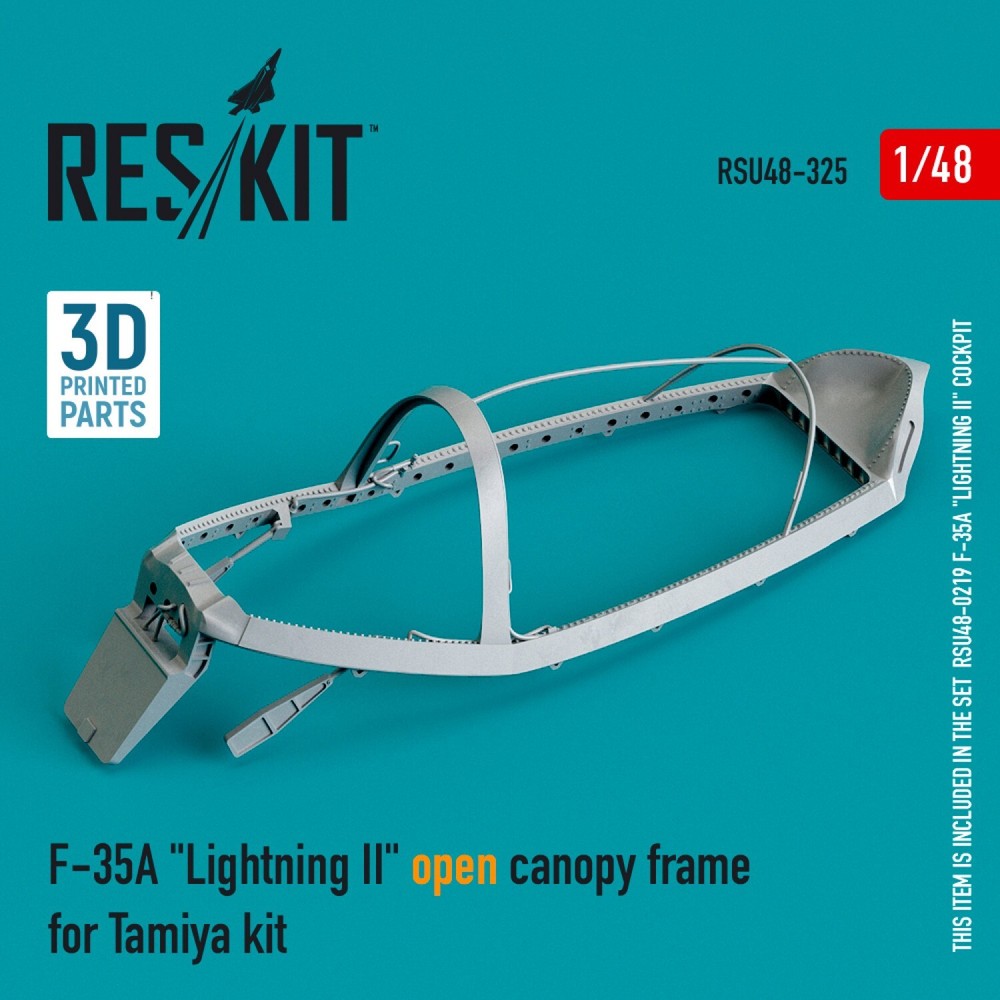 ResKit RSU48-0325 Scale 1:48 F-35A Lightning II Open Canopy Frame for Tamiya kit