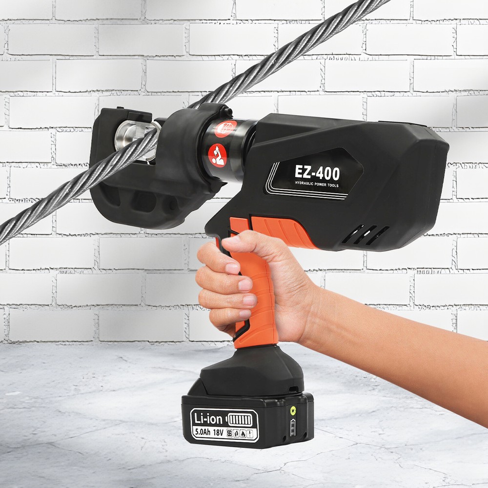 EZ-400 Rechargeable Cable Electric Hydraulic Pliers Crimping Tool Set 18V 400mm2