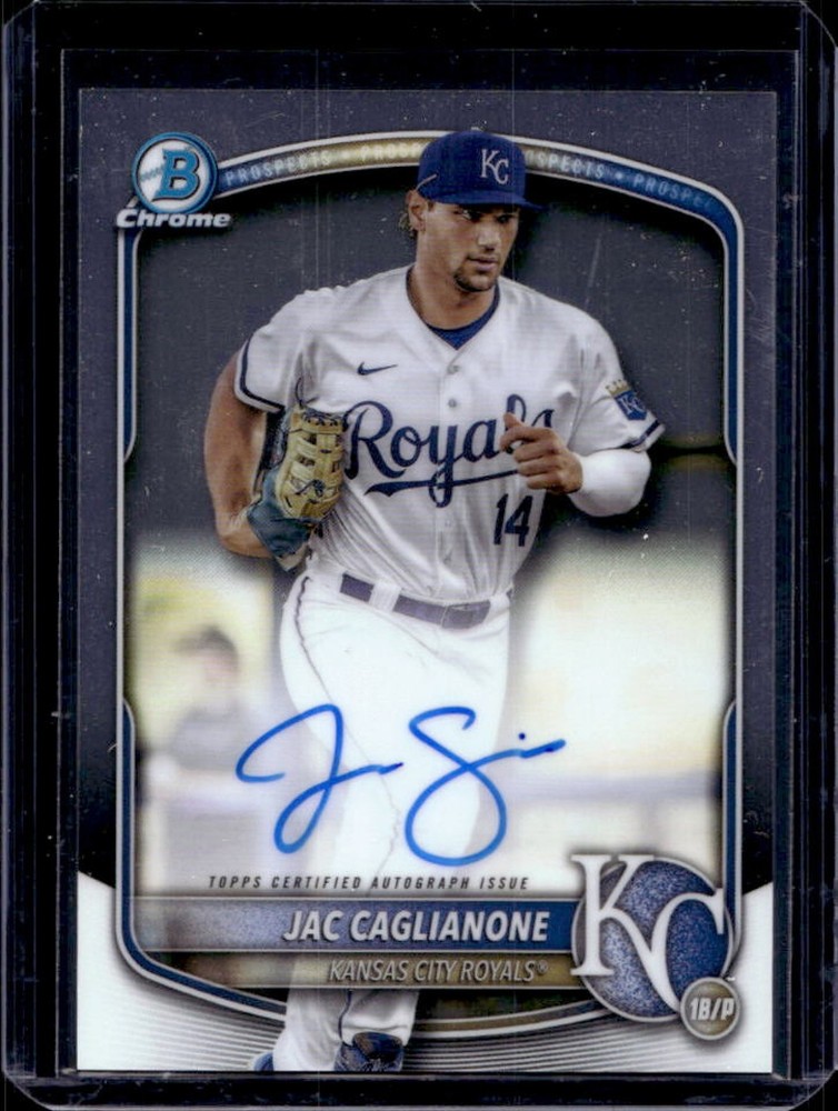 2025 Bowman Jac Caglianone Chrome Prospect Auto #CPA-JCA Royals
