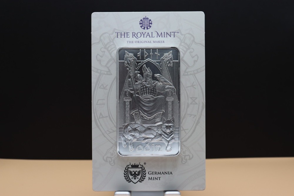 Odin Norse Gods 10 oz Fine Silver Bar  Royal Mint and Germania Mint