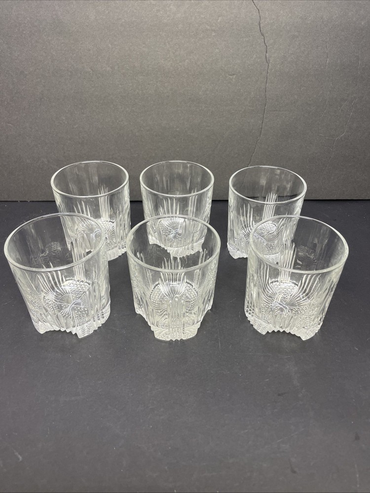 Vintage Bormioli Rocco Selecta 8 Oz Whiskey Glasses Set of 6 Italian Cut Glass