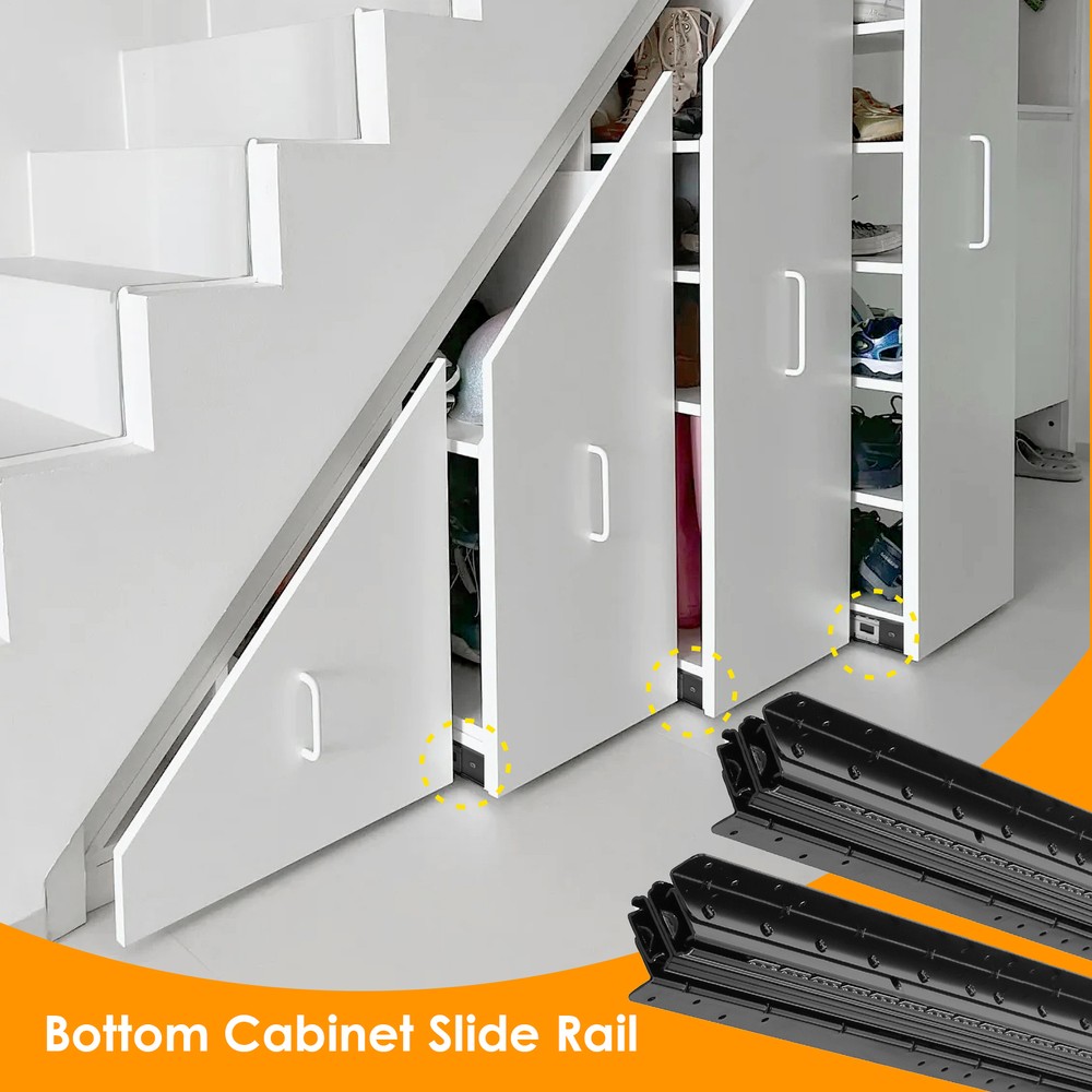 1pair Undermount Heavy Duty  Drawer Slides Full Extension Bottom Mounted 23-39In