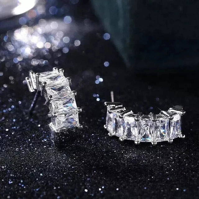 2Ct Pear Cut Lab Diamond Stud Earrings in 14k White Gold