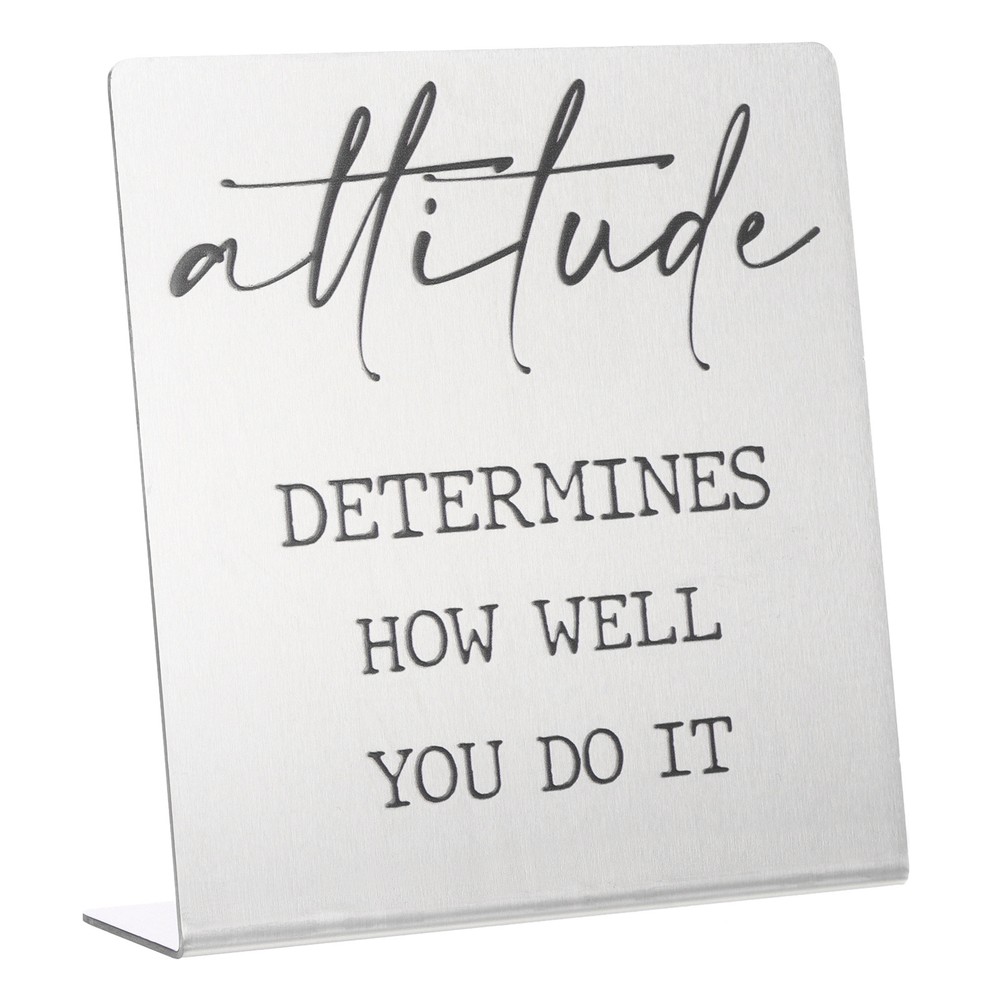 Funny Silver Desk Sign Nameplate Determines How Well You Do It