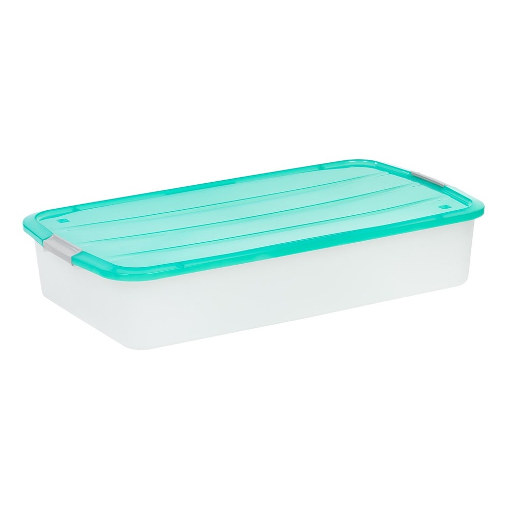 IRIS 50 Qt Clear Stackable Plastic Storage Bin with Latching Lid