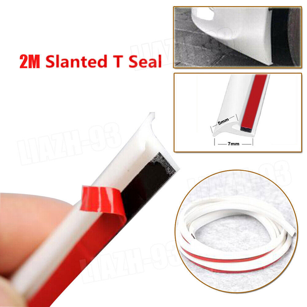 2M T-Type Rubber Door Trunk Hood Edge Weatherstrip Moulding Trim Seal Strip
