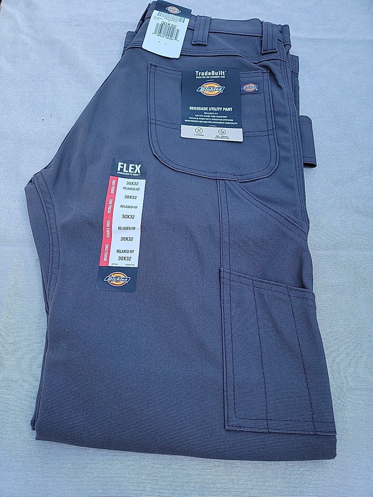 Dickies Carpenter Renegade Utility Work Pants. 30/32, Gray. Double Knee.5 Pocket