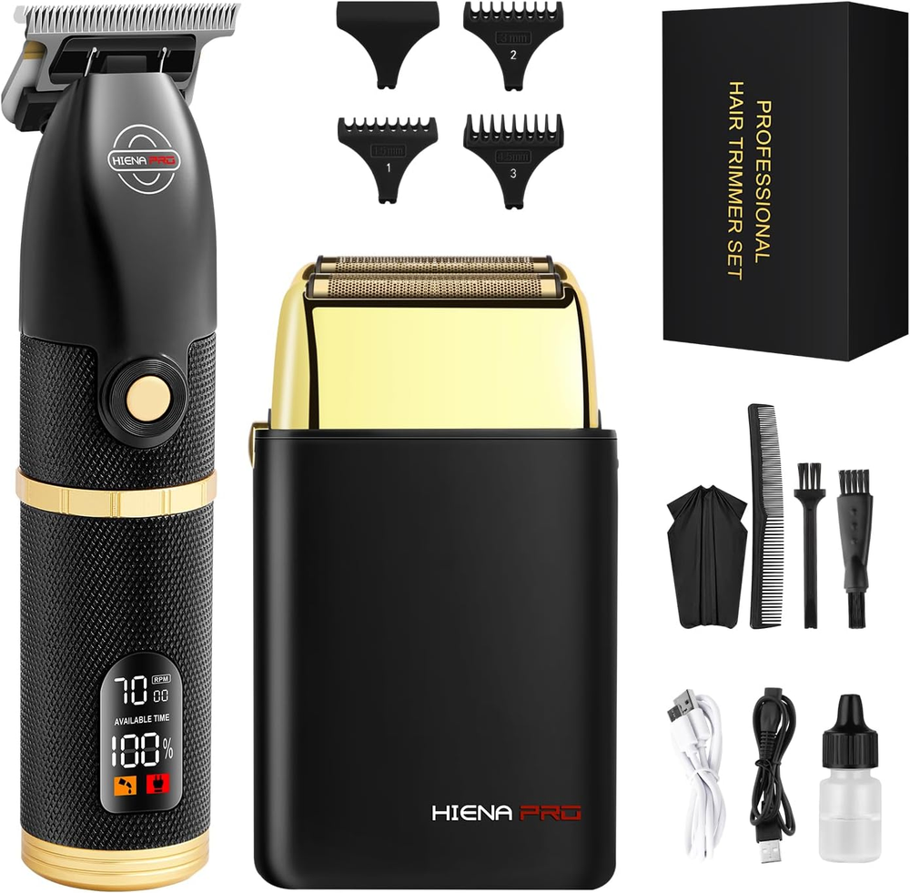 Professional Cordless Hair Trimmer & Foil Shaver Kit for Men