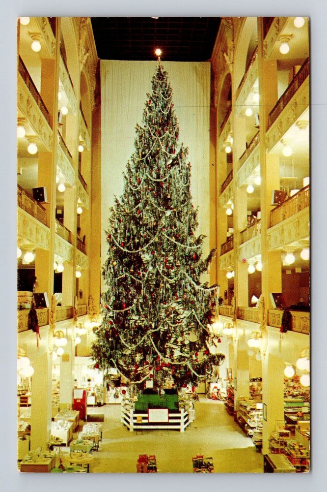 Cleveland OH- Ohio, Sterling Lindner Christmas Tree, Antique, Vintage Postcard