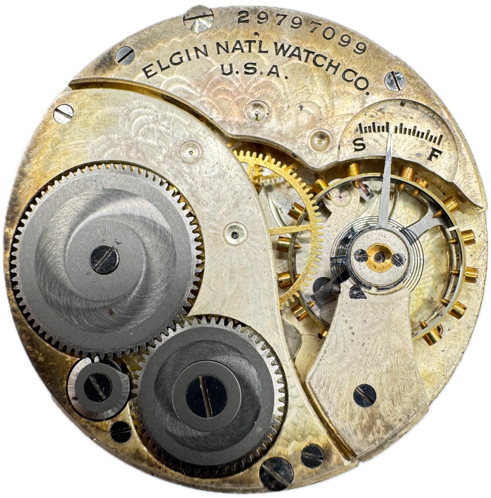 Vintage 12s 1927 Elgin 7 Jewel Mechanical Pocket Watch Movement 303 USA