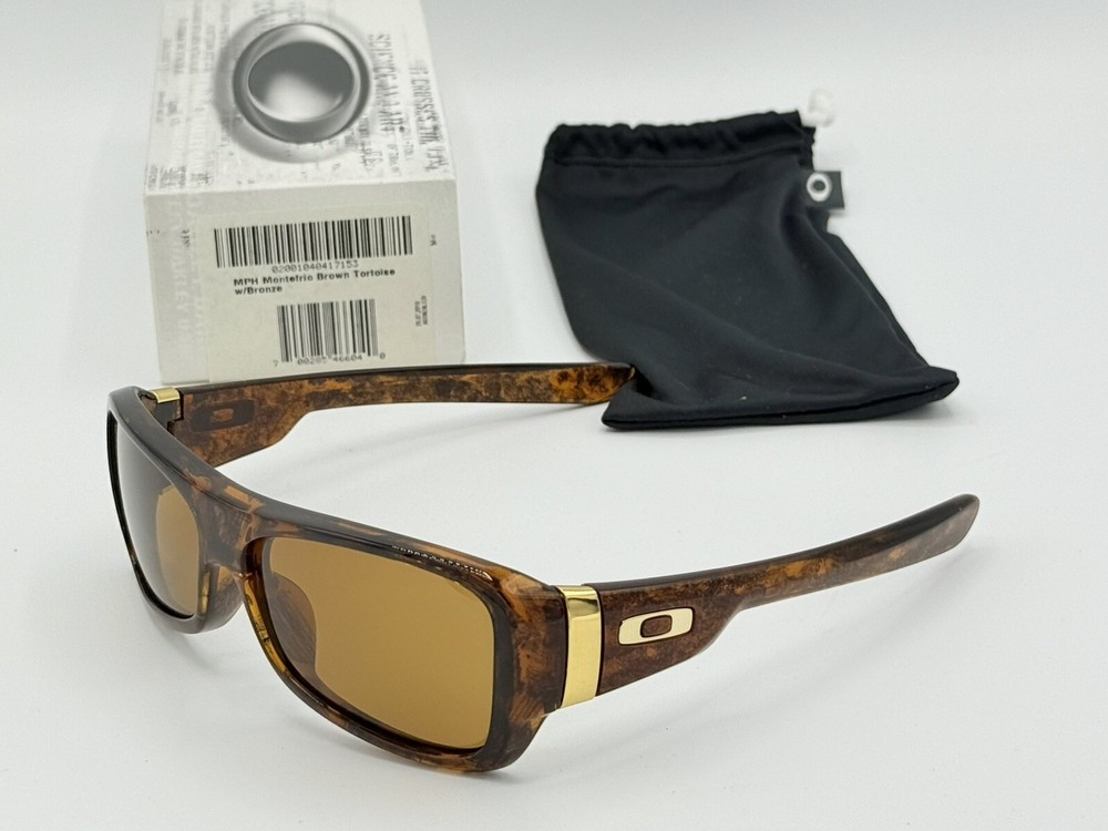 NEW OAKLEY MPH MONTEFRIO SUNGLASSES TORTOISE BROWN WITH GOLD TRIM & BRONZE LENS