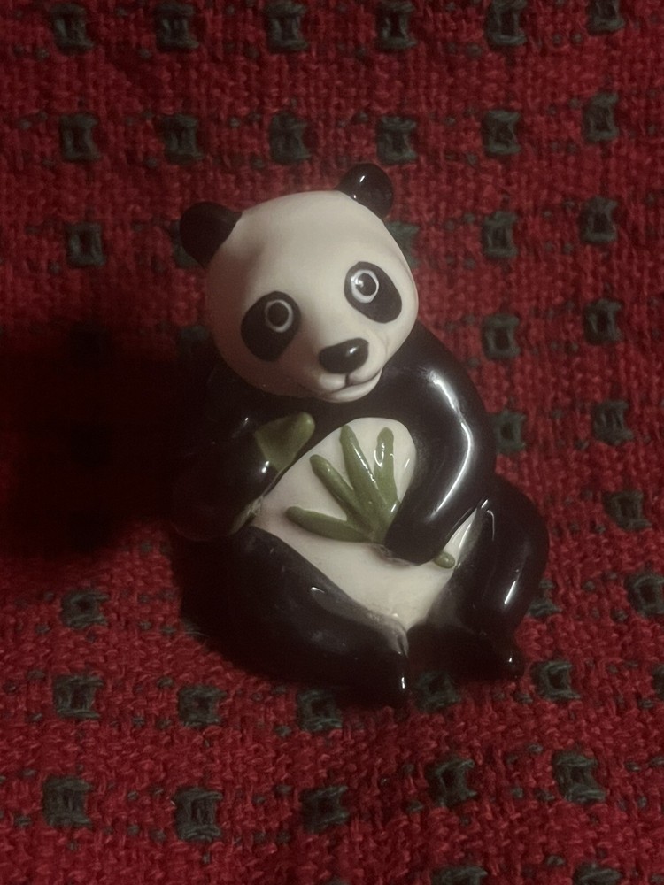 Miniature Ceramic Figurine  Panda Bear