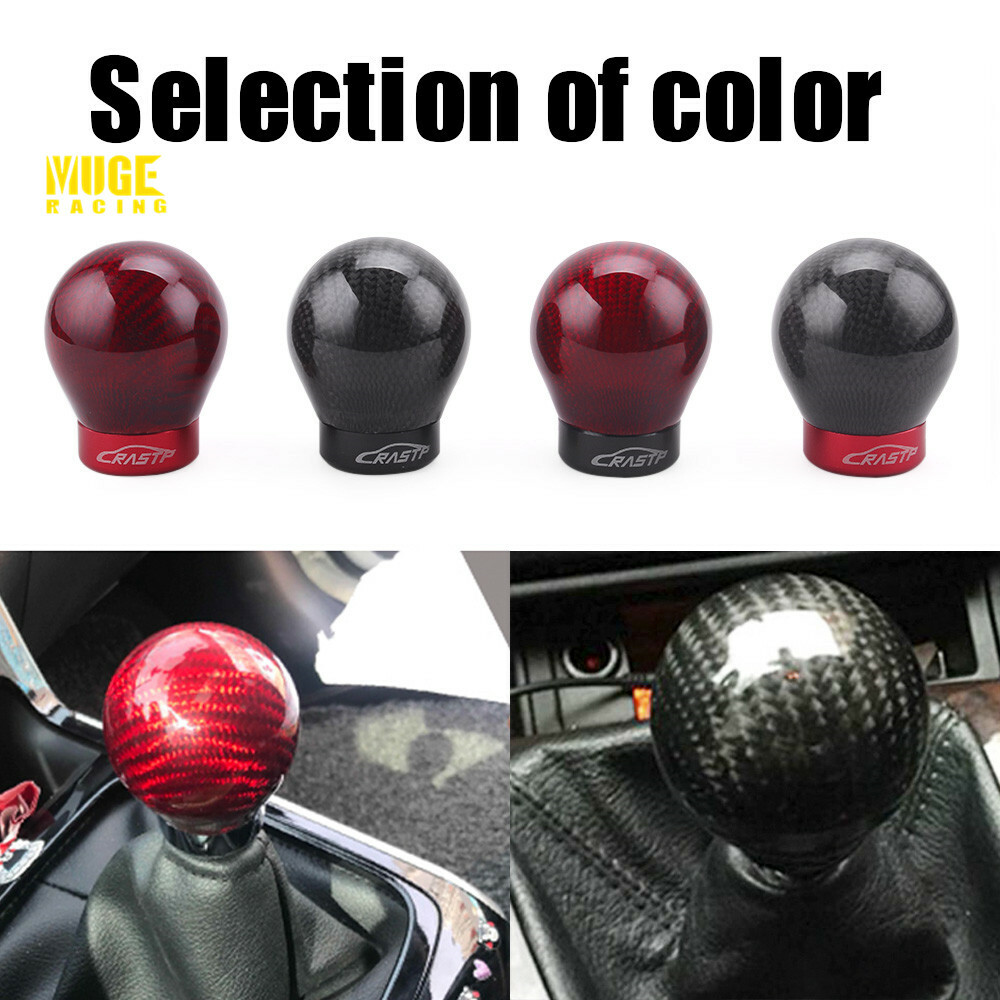 Racing Real Carbon Fiber BLACK Ball MANUAL Gear Shift Shifter Knob RASTP