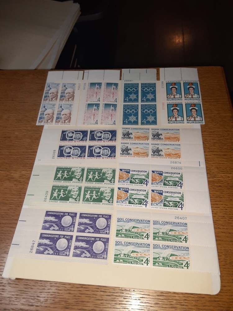 20 Mint Never Hinged US 4c Stamps Plate Blocks SL 6287 Collection