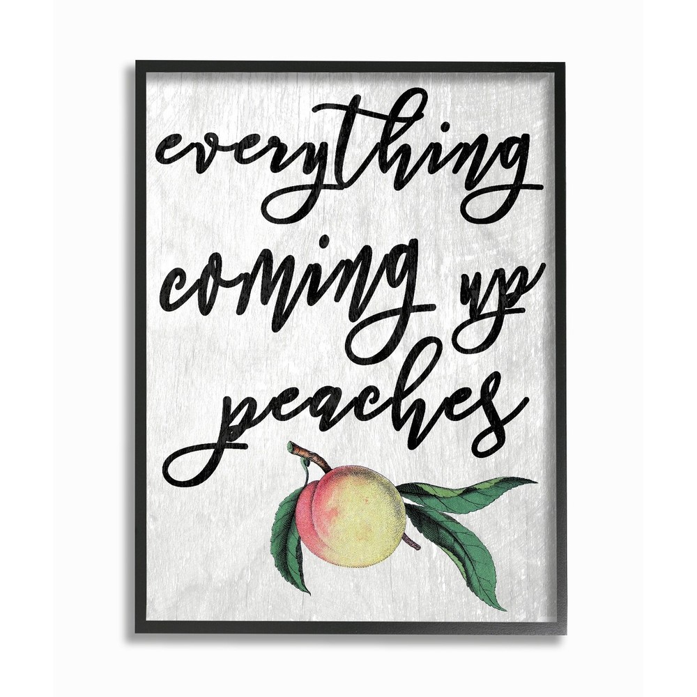 Stupell Georgia Coming Up Peaches Icon Framed Giclee Texture Multi 11 x 14