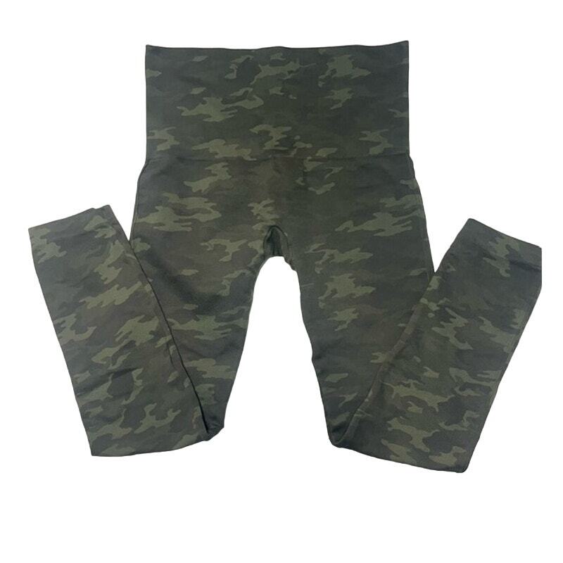 Spanx Look at Me Now Leggings Camo Green Size XL