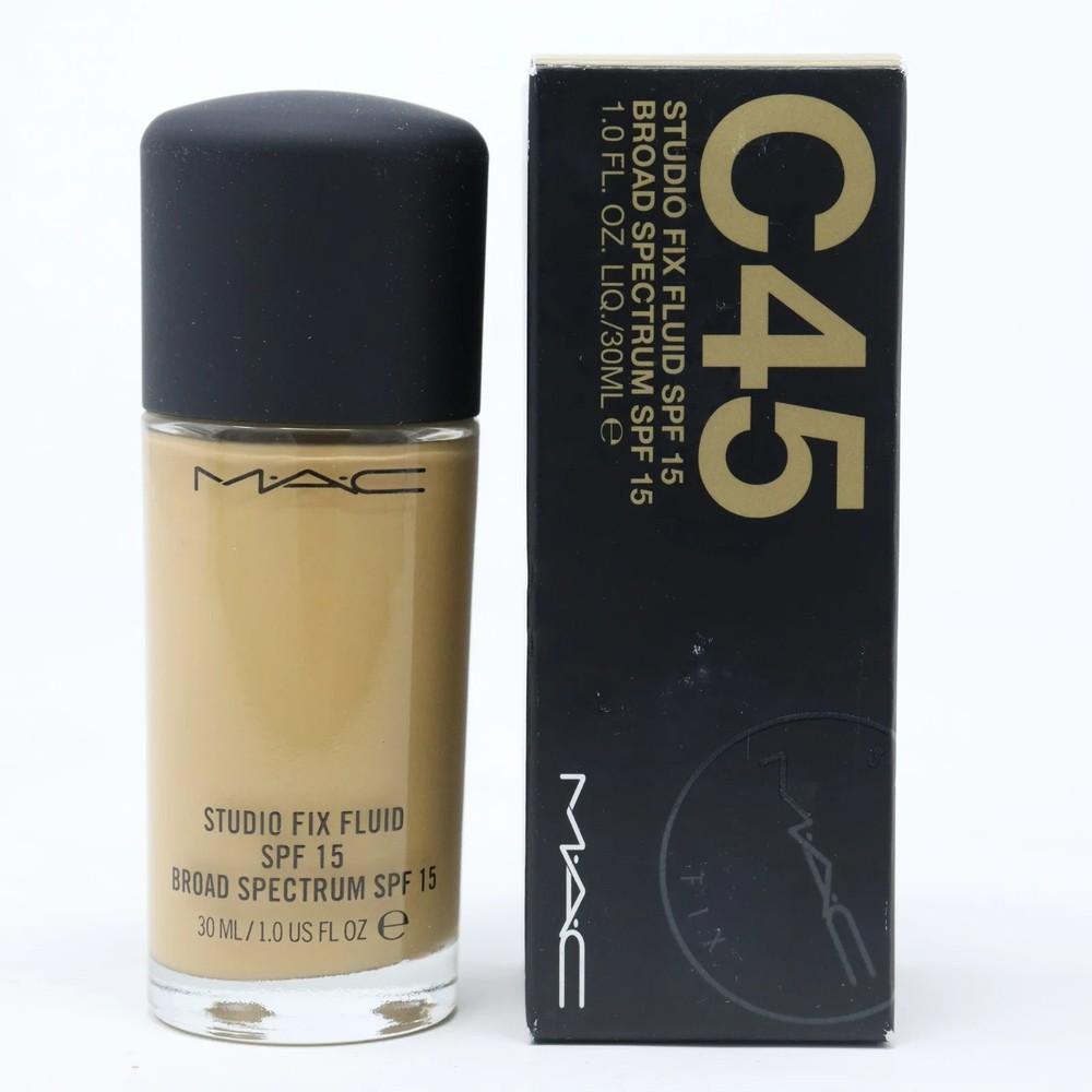 MAC Studio Fix Fluid SPF15 Foundation Shade C45 (Cool Undertone ) -1oz/30ml-NIB