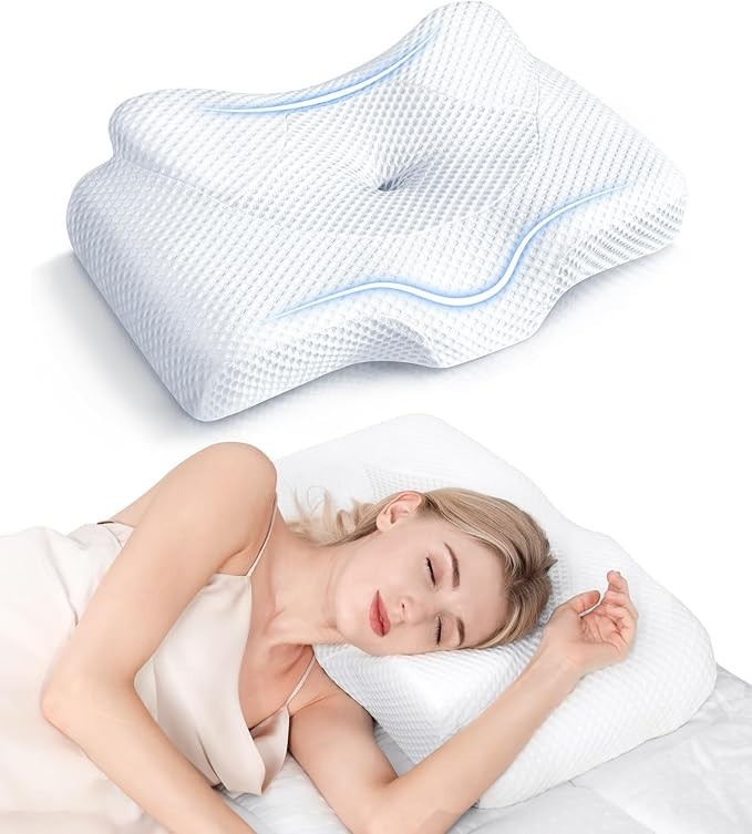 Osteo Cervical Pillow for Neck Pain Relief with Hollow Design Odorless Memory Foam