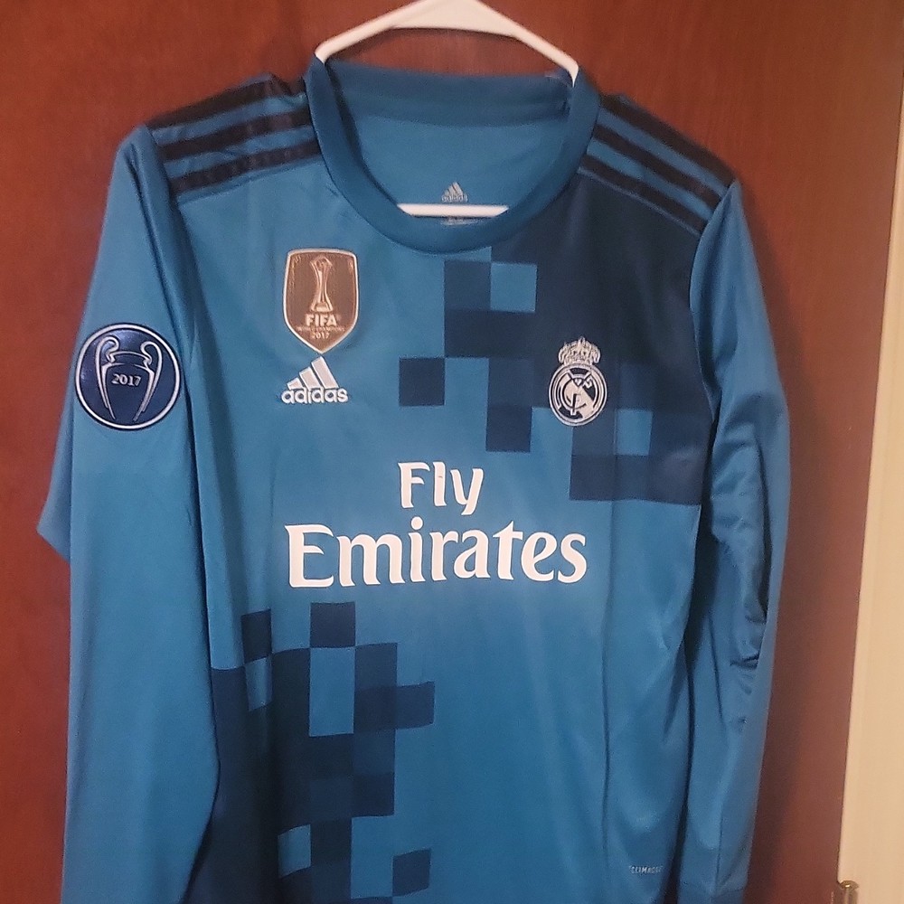 adidas Real Madrid Ronaldo 7 Blue Navy Soccer Jersey 2017 UEFA Champions League