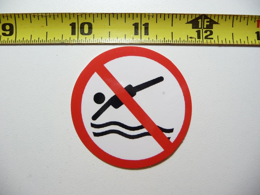 No Diving or Swimming Allowed Job Site Safety Decal Sticker