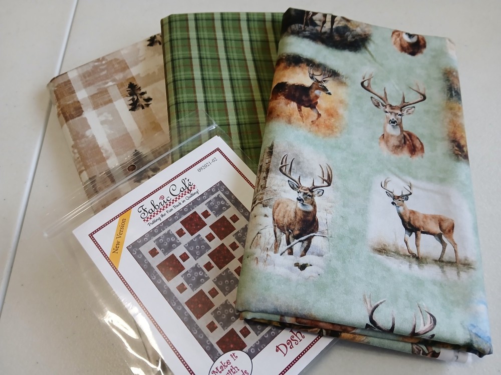 Bundle 3 yard, Fabric Cafe pattern, Quilt Kit, Coordinated focus, lgt,drk CF19