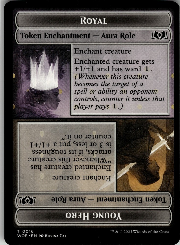 ROYAL ROLE / YOUNG HERO ROLE TOKEN Wilds of Eldraine #16 WOE(NM+)(MTG)