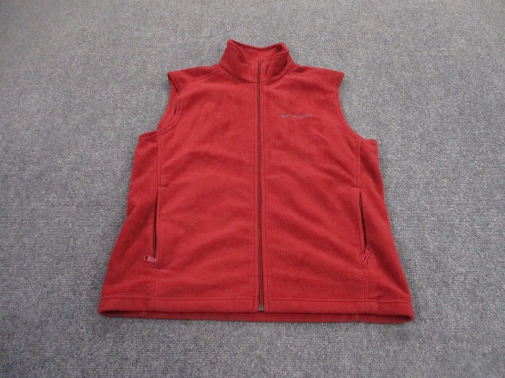 Columbia Men's Red Fleece Jacket Lightweight Hiking Casual M