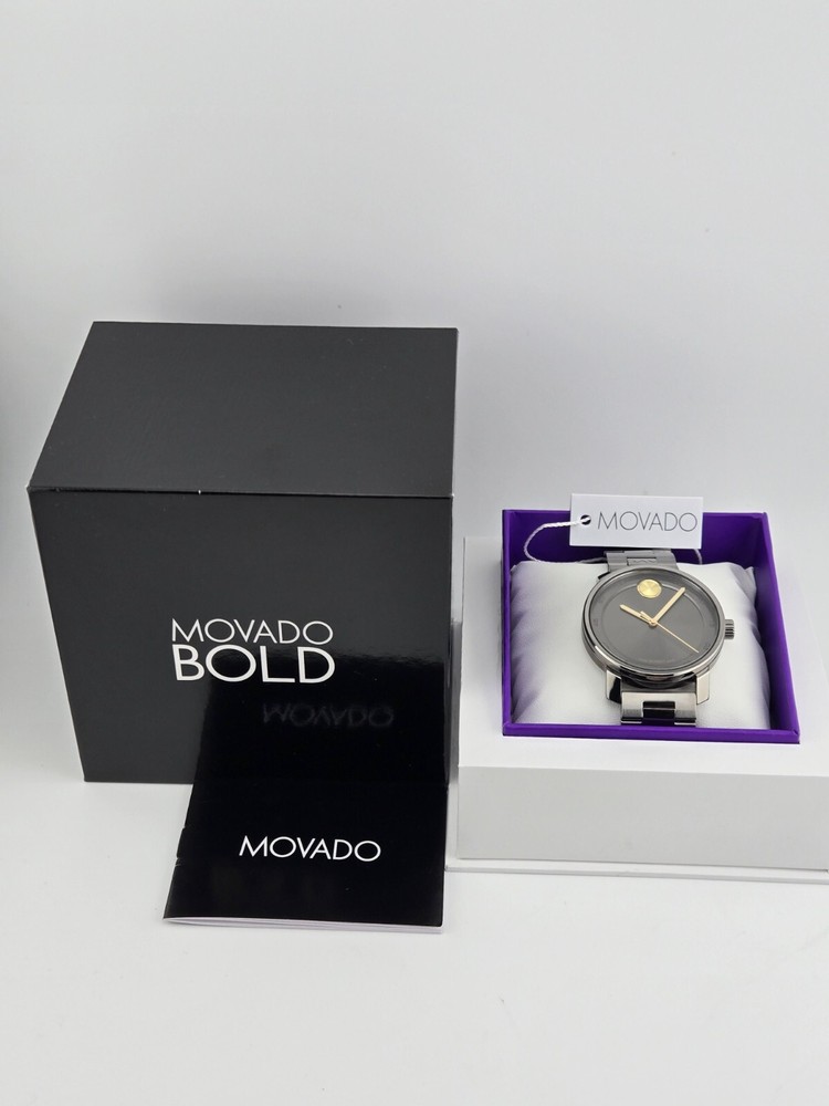 $795 MSRP | Movado Bold Men's Gray Dial Stainless Steel Watch - 3600913