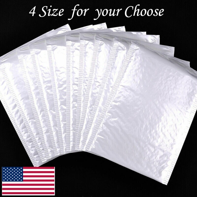 4 SIZE POLY BUBBLE MAILERS SHIPPING MAILING PADDED BAGS ENVELOPES WHITE