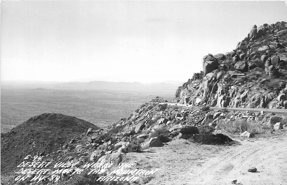 1940s Yarnell Arizona Desert View Mountain Highway 89 Postcard 25-5216