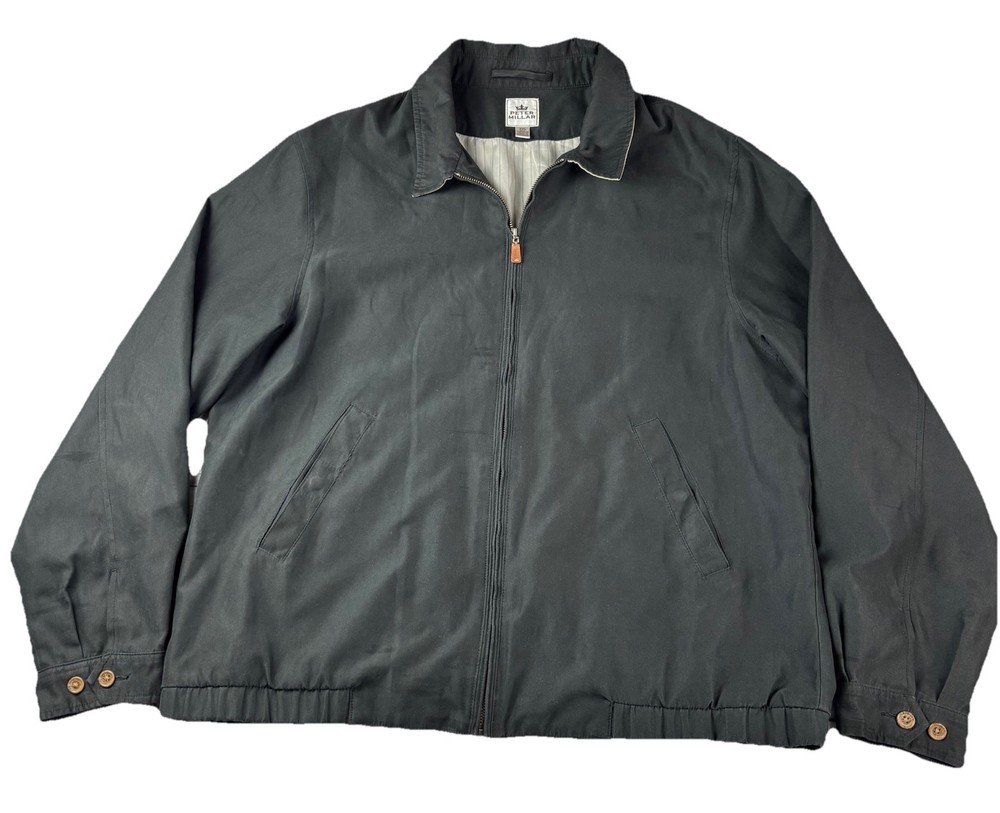 Peter Millar Black Bomber Jacket Size XXL Full Zip Golf Lightweight Harrington