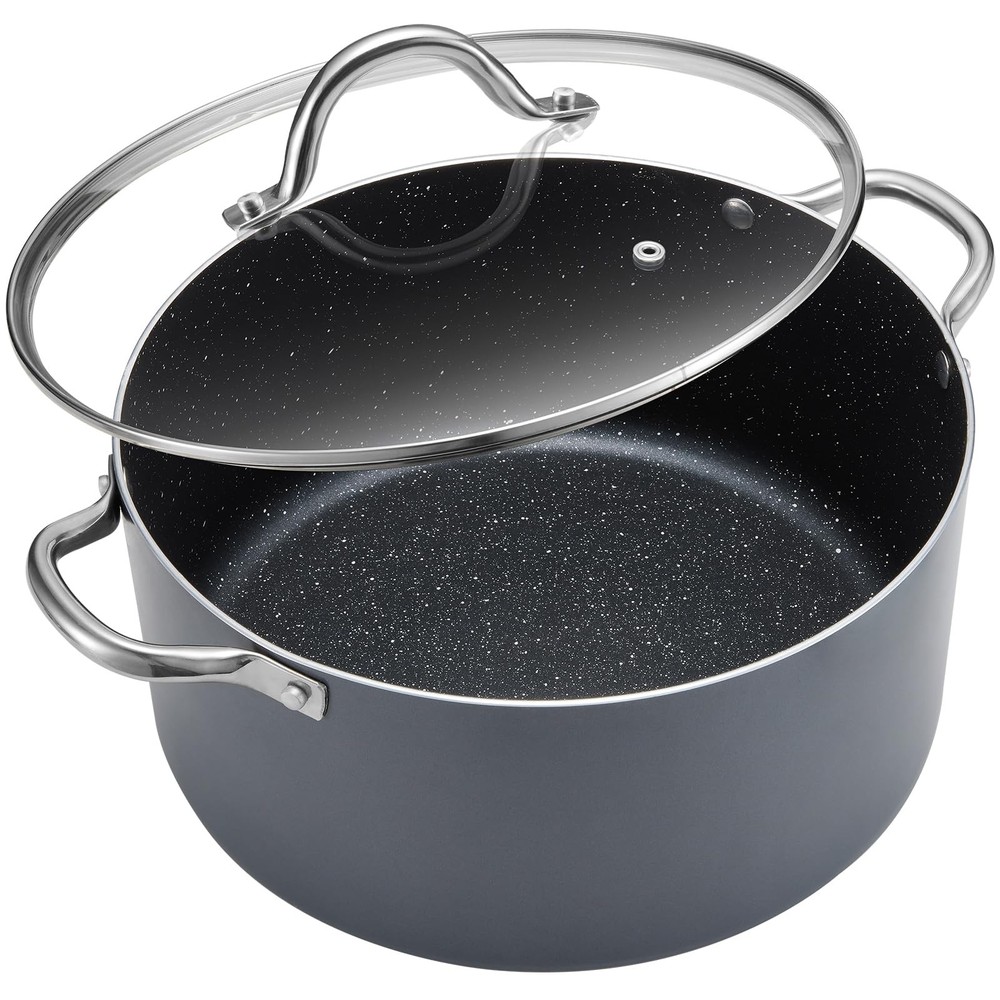 8 Quart Cooking Pot, Large Non Stick Induction Stock Pots with Lid, All Stove...