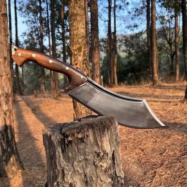 Custom Handmade Carbon Steel Tactical Machete for Hunting and Camping