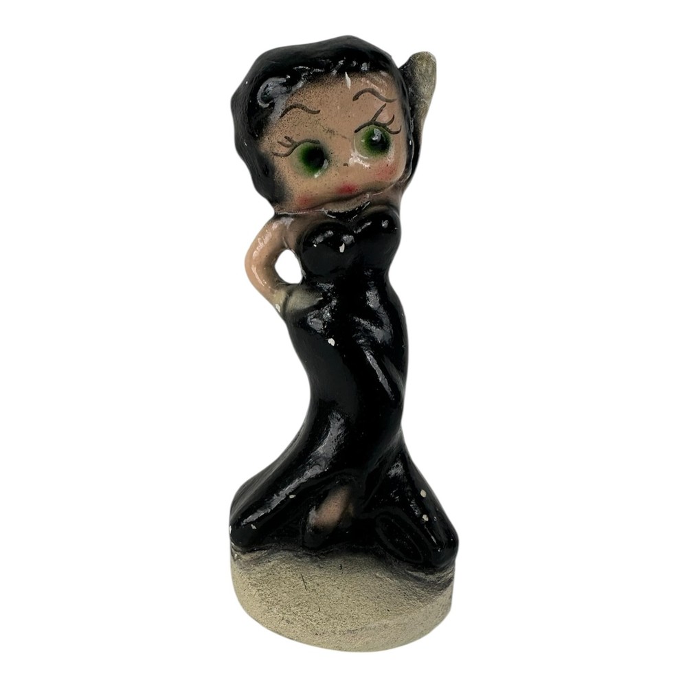 Vintage Betty Boop Chalkware Statue in Black Evening Dress Rare Collectible