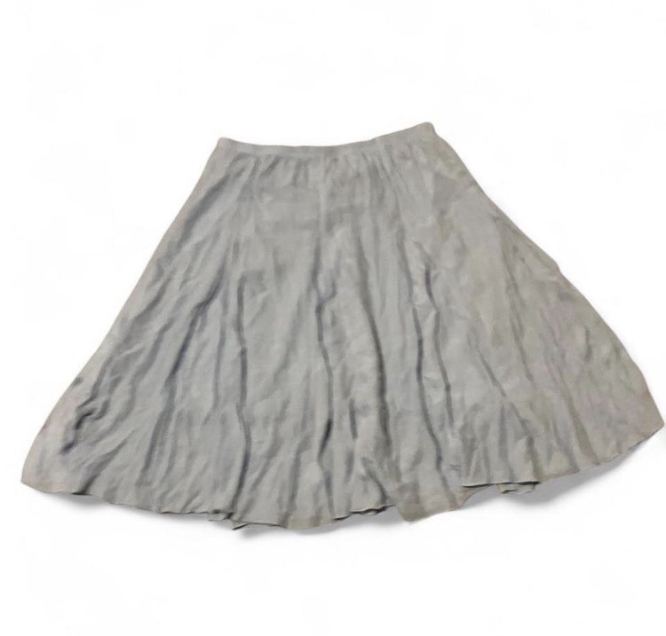Women's Blue Flowy Midi Skirt Size XL Elastic Waist Lined