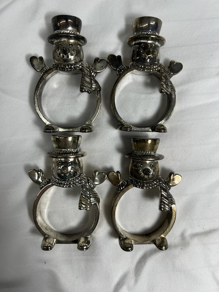 Snowman Napkin Rings Set Of 4.