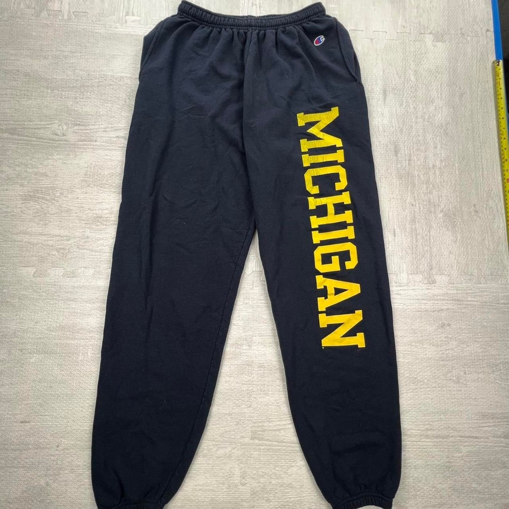 Vintage 90s Michigan Wolverines Sweatpants Size: L Blue Yellow NCAA College