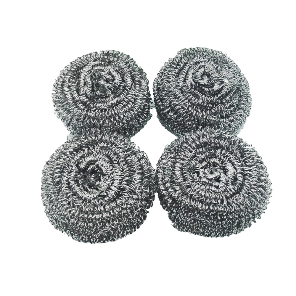 4pc Stainless Steel Sponges Scrubbers Dish Bowl Cleaning Scourer Kitchen Cleaner