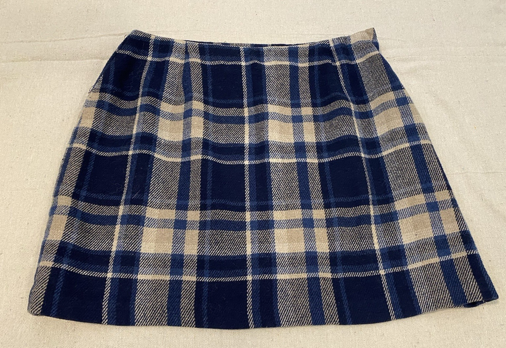 Vtg Bentley Plaid Wool Blend Mini Skirt Womens Size 8 Preppy Academia 90s