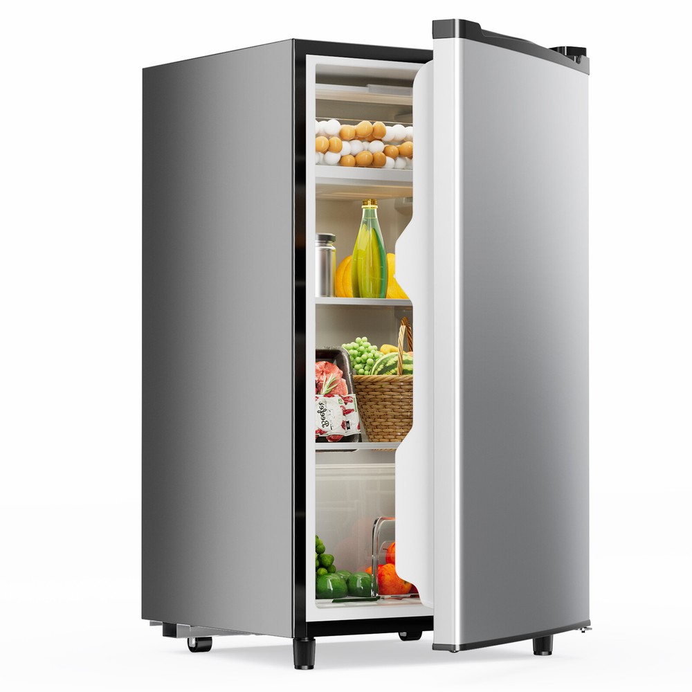 Mini Fridge with Freezer Small Refrigerator Adjustable Thermostat Low Noise