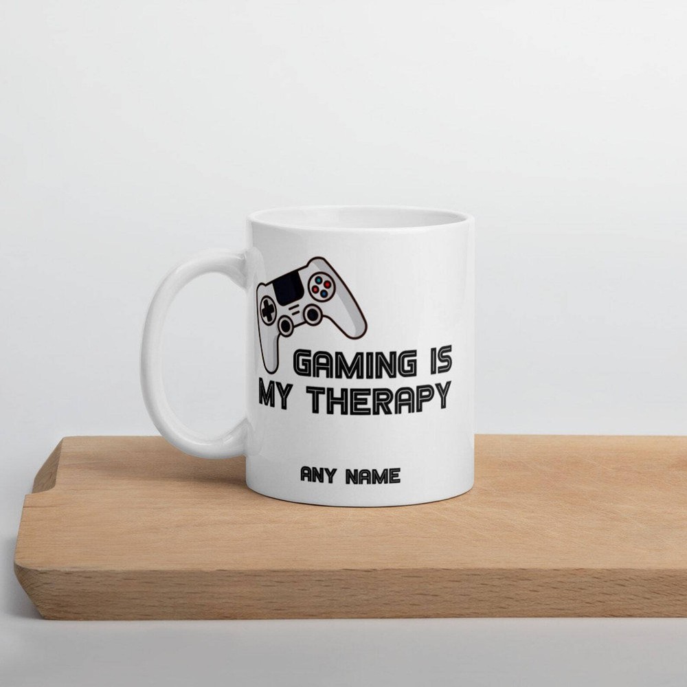 Personalised Gaming In My Therapy Mug Gamer Gift Mug Gamer Mug Funny Gaming Mug