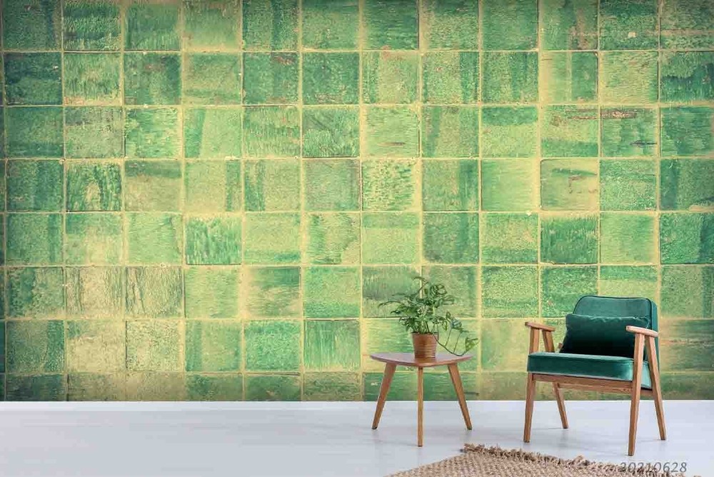 3D Green Mosaic Tile Pattern Wall Murals Wallpaper Murals Wall Sticker