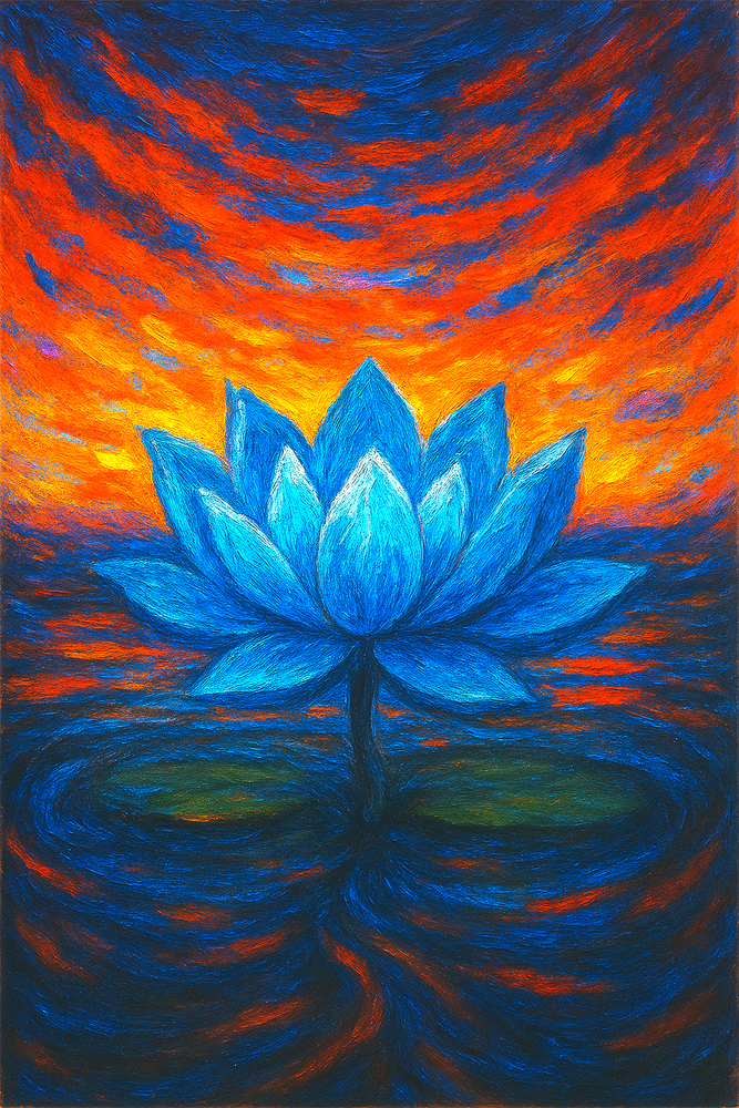 Blue Lotus: The Egyptian Secret  PRINT ACEO ATC