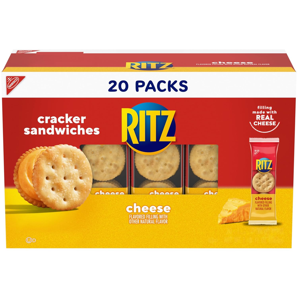 Cheese Sandwich Crackers, 20 Snack Packs (6 Crackers per Pack)
