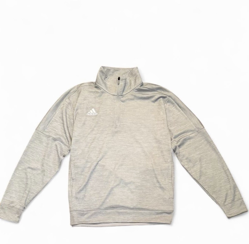 ADIDAS MEN’S XL 1/4 ZIP TRAINING PULLOVER – LIGHT GRAY