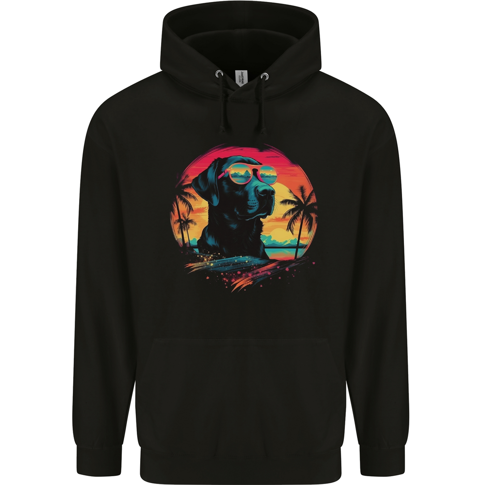 Labrador Sunset Dog Mens 80% Cotton Hoodie