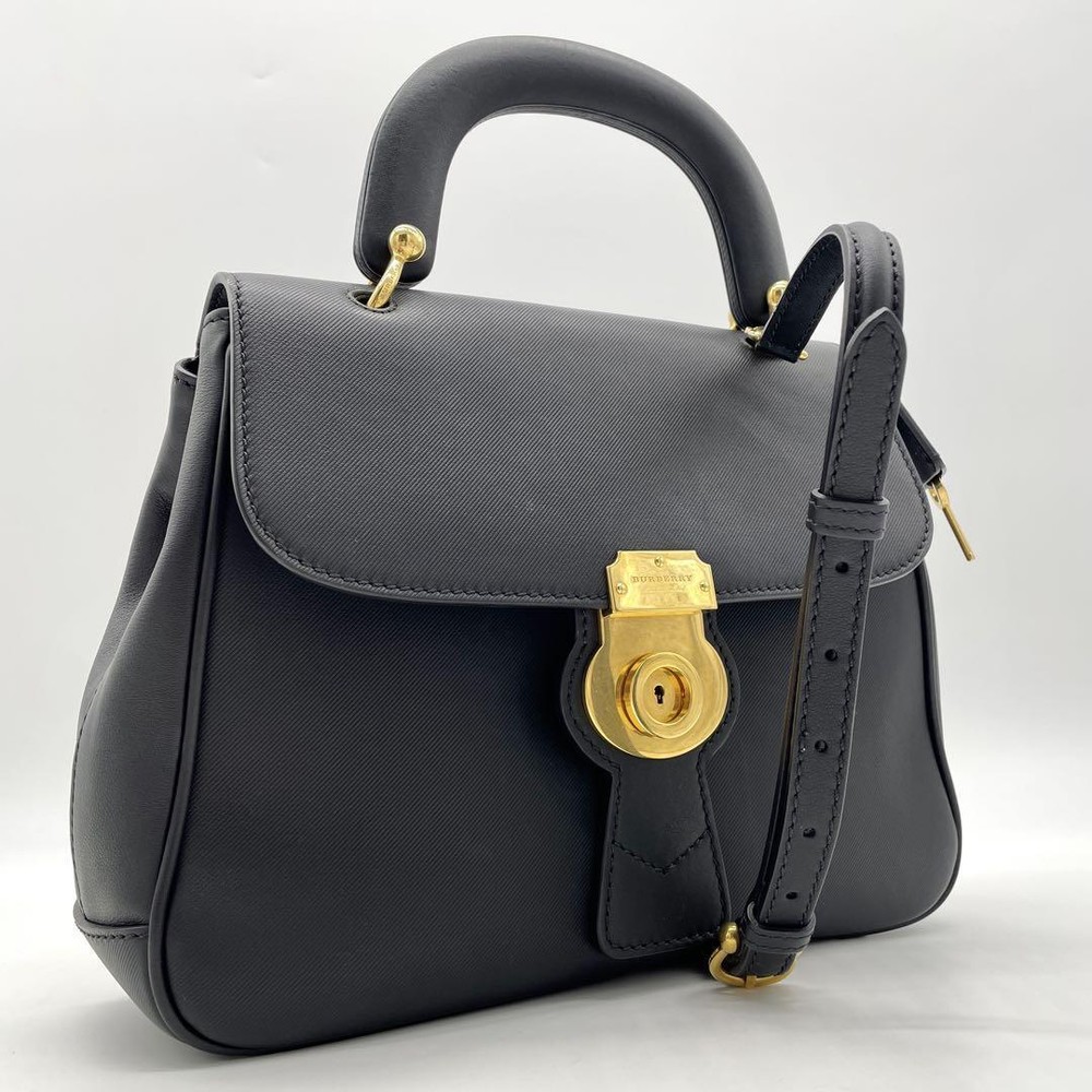 Burberry Shoulder Bag Nova Check Leather Black Authentic F11181306