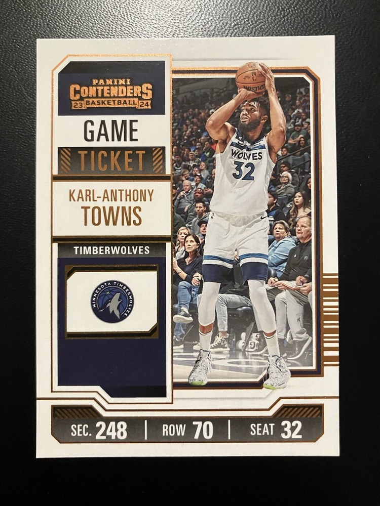 Karl-Anthony Towns 23-24 Panini Contenders #42 Game Ticket Orange