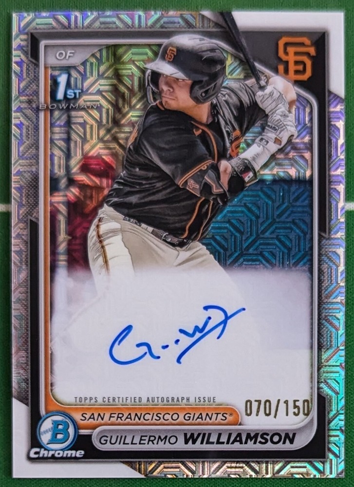 2024 Bowman Chrome Guillermo Williamson 1st HTA Auto Choice /150 SF Giants